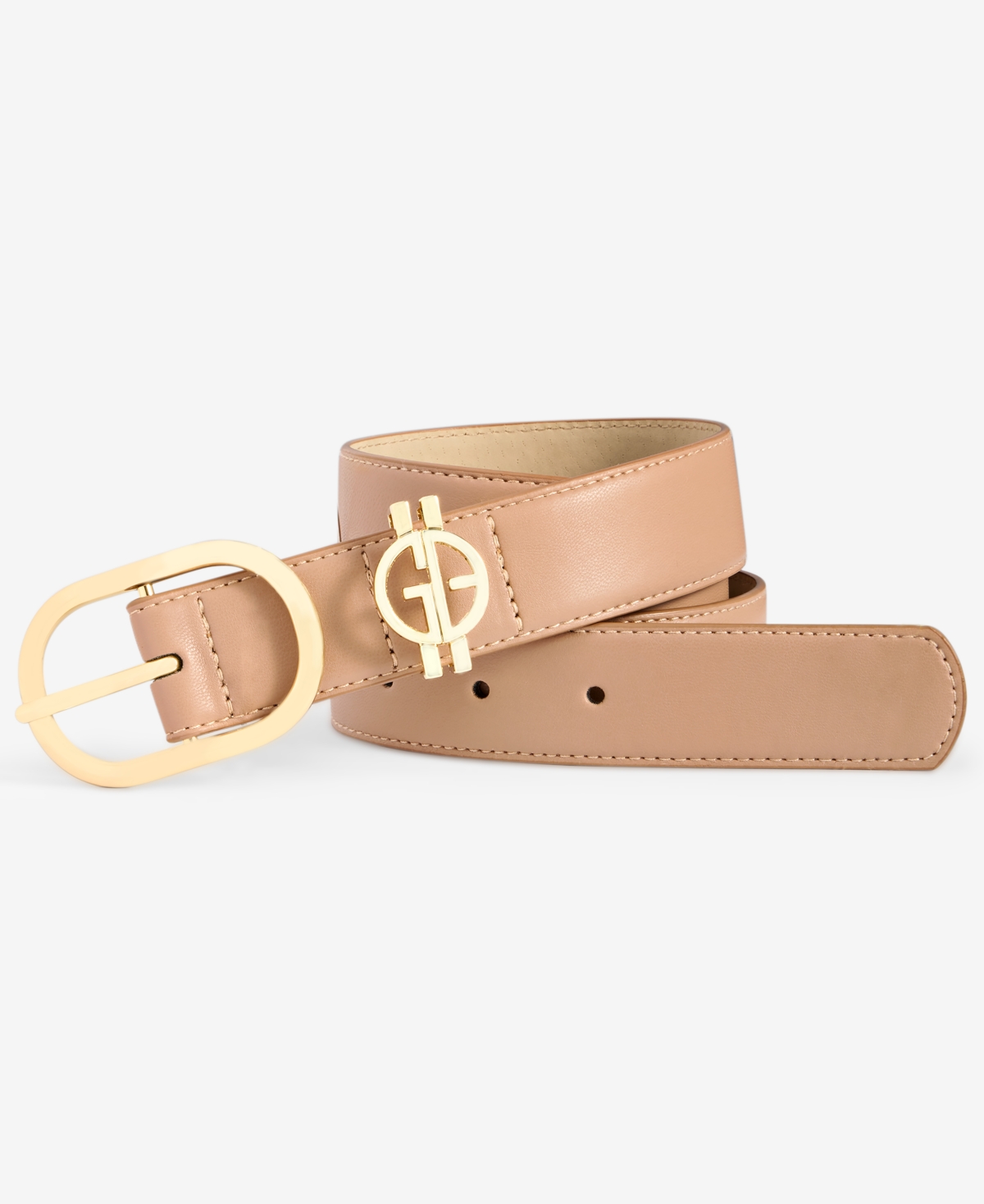 Shop Giani Bernini Women's Cut-out-logo Loop Pant Belt, Exclusively At Macy's In Med Brown