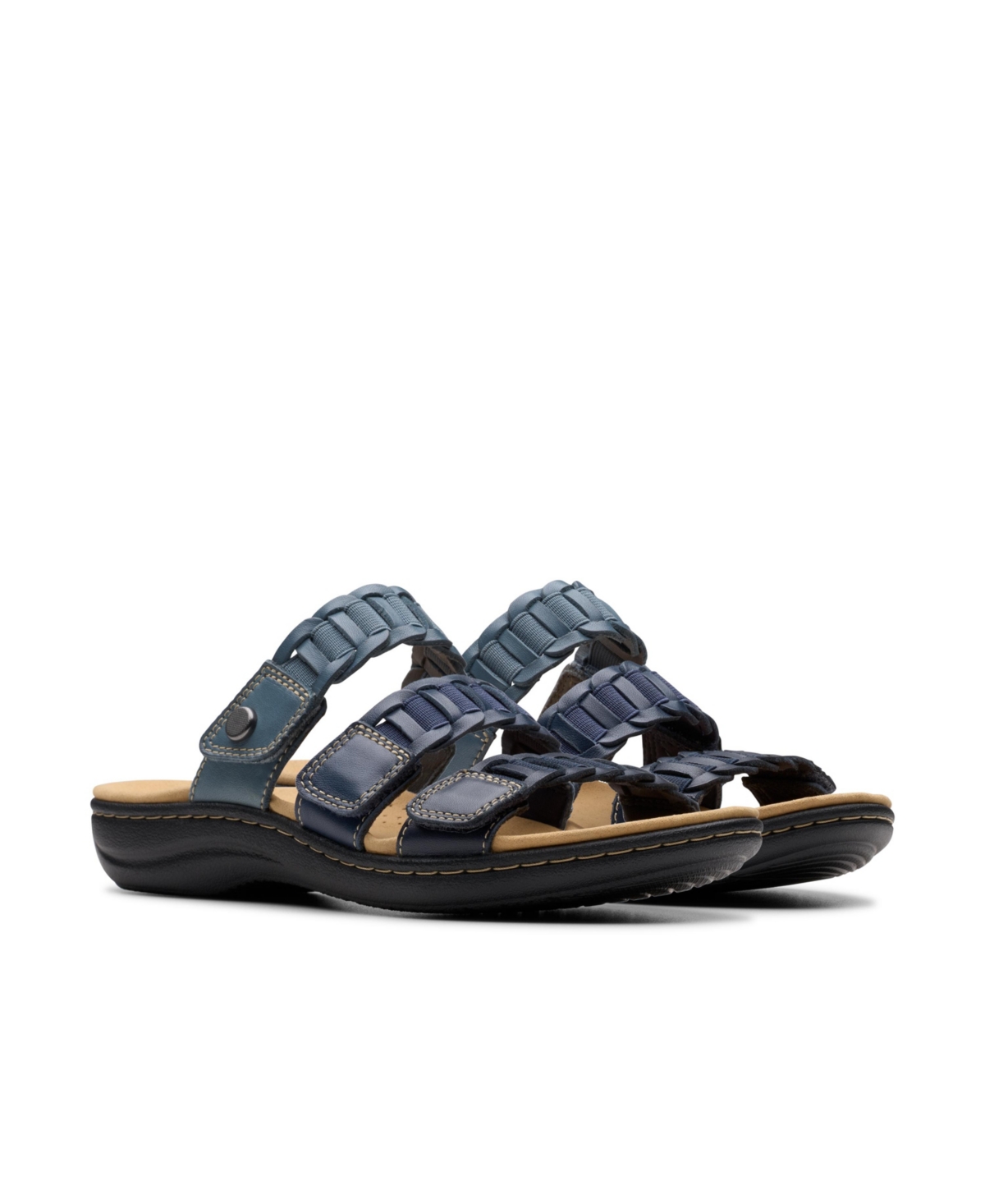 Clarks Collection Women's Laurieann Hope Slip-on Flat Sandals In Navy Multi Leather