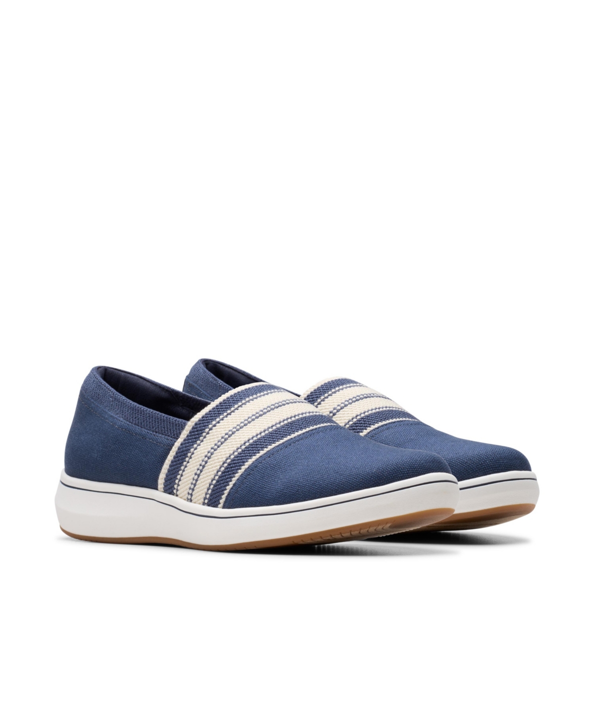 Clarks Cloudsteppers Women's Breeze Sky Mist Slip-on Shoes In Navy Textile