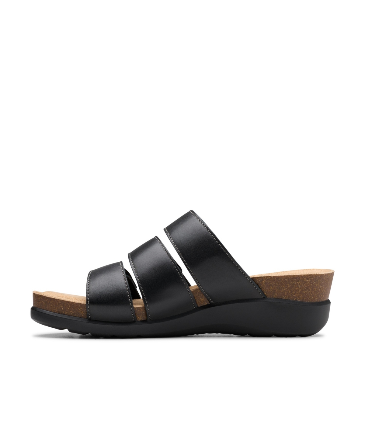 Shop Clarks Collection Women's Calenne Lily Wedge Sandals In Black Leather
