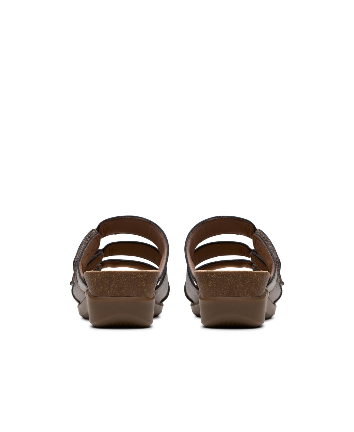 Clarks Collection Women's Calenne Lily Wedge Sandals In Bronze Metallic Leather
