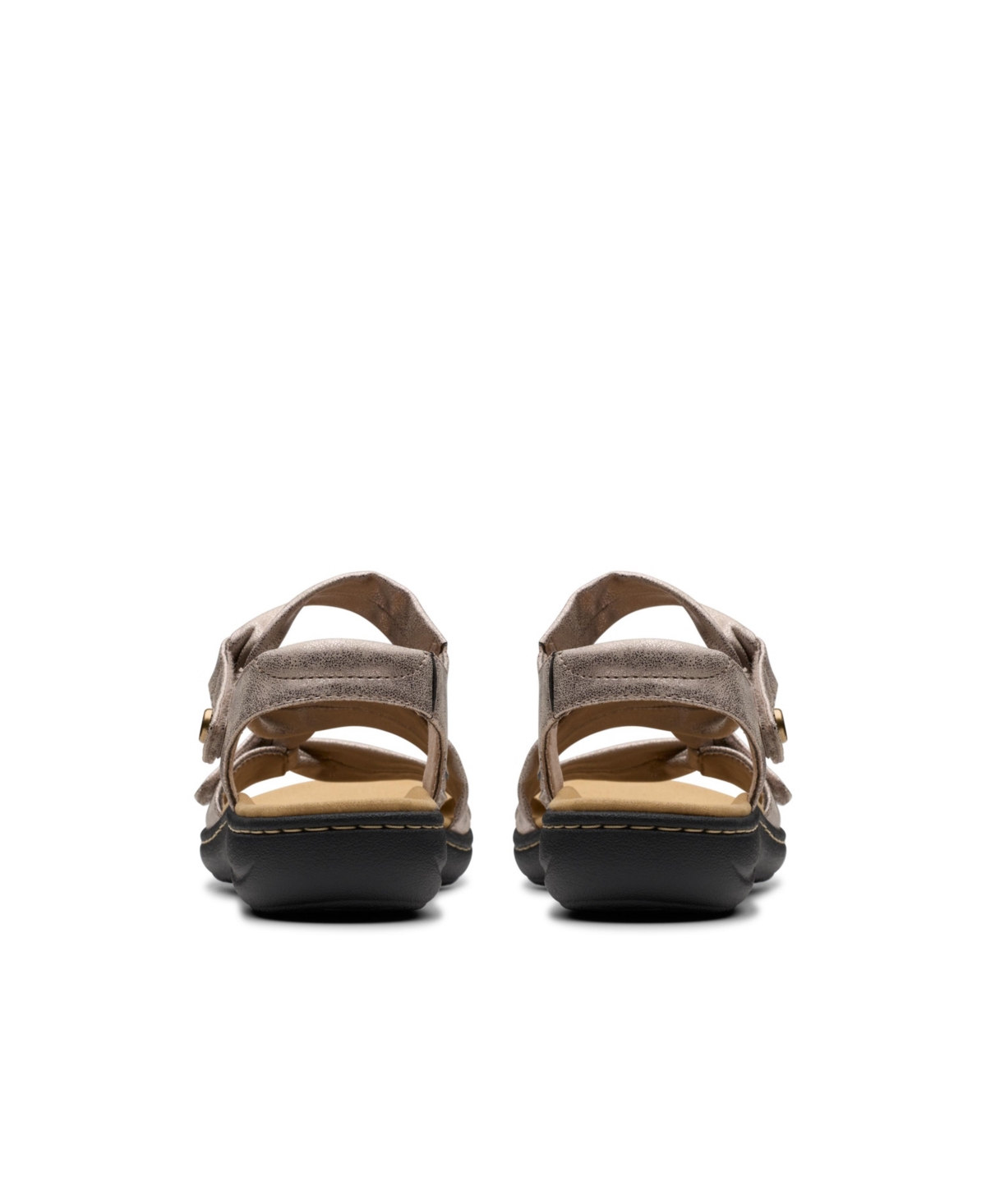Clarks Collection Women's Laurieann Bell Round Toe Flat Sandals In Taupe Metallic