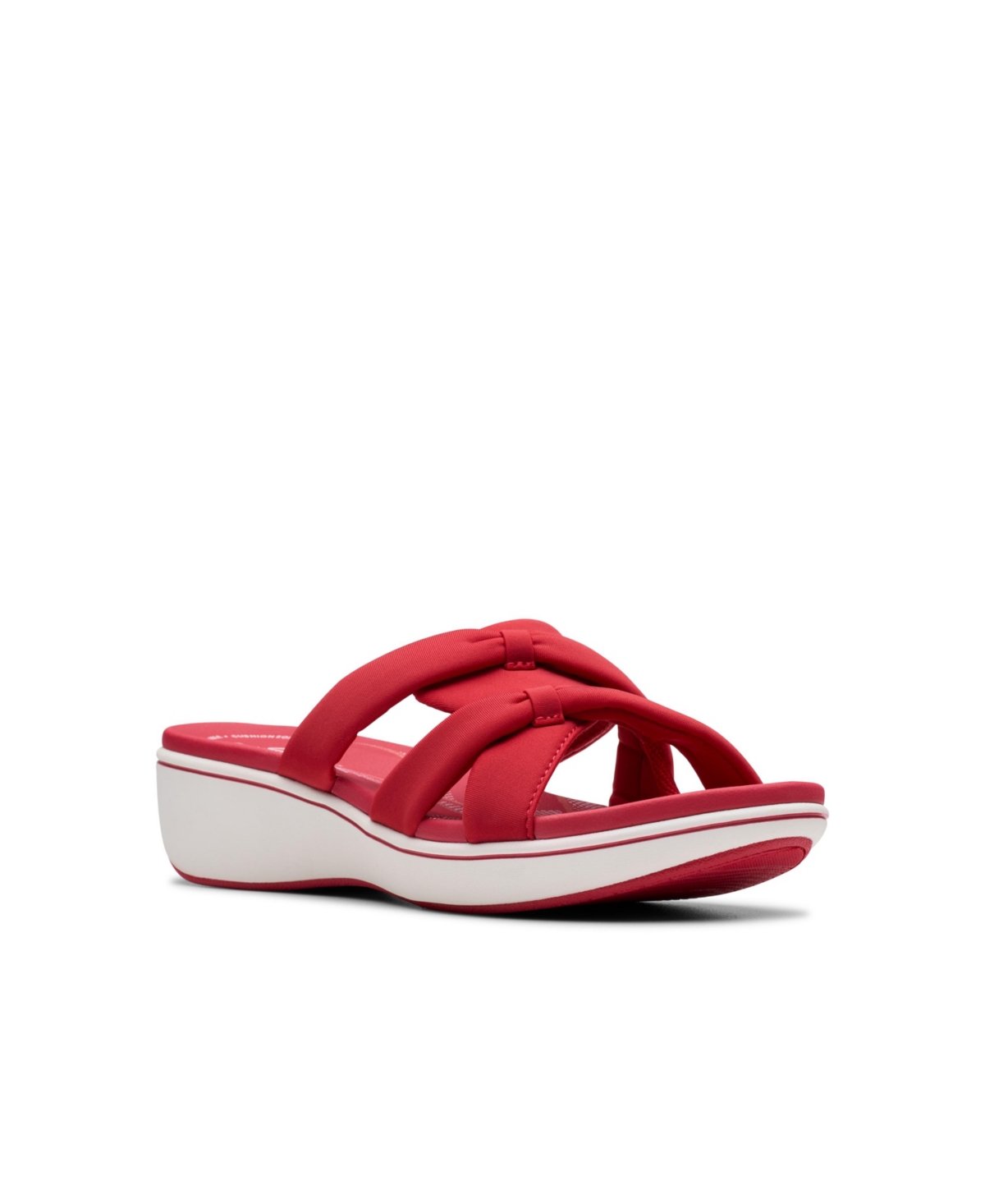 Clarks Cloudsteppers Women's Breeze Rae Cam Slip-on Flat Sandals In Cherry Textile