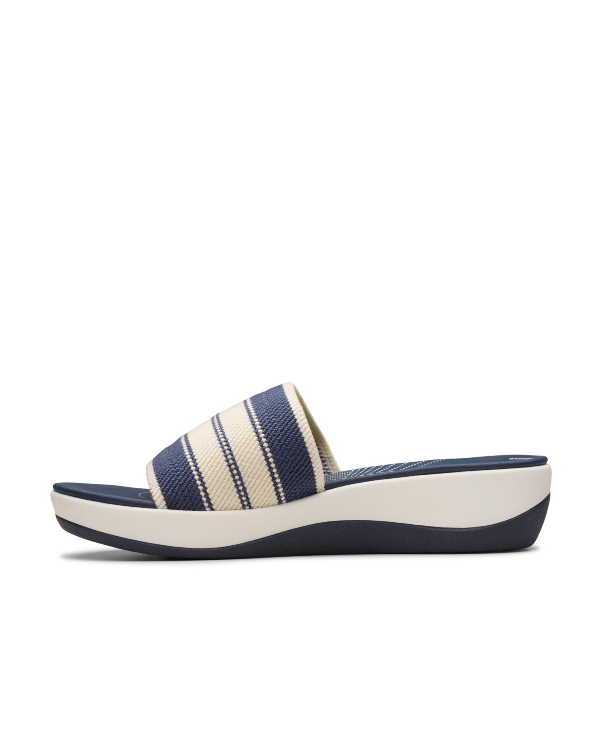 Clarks Cloudsteppers Women's Arla Hollis Slip-on Flat Sandals In Navy Combi Textile