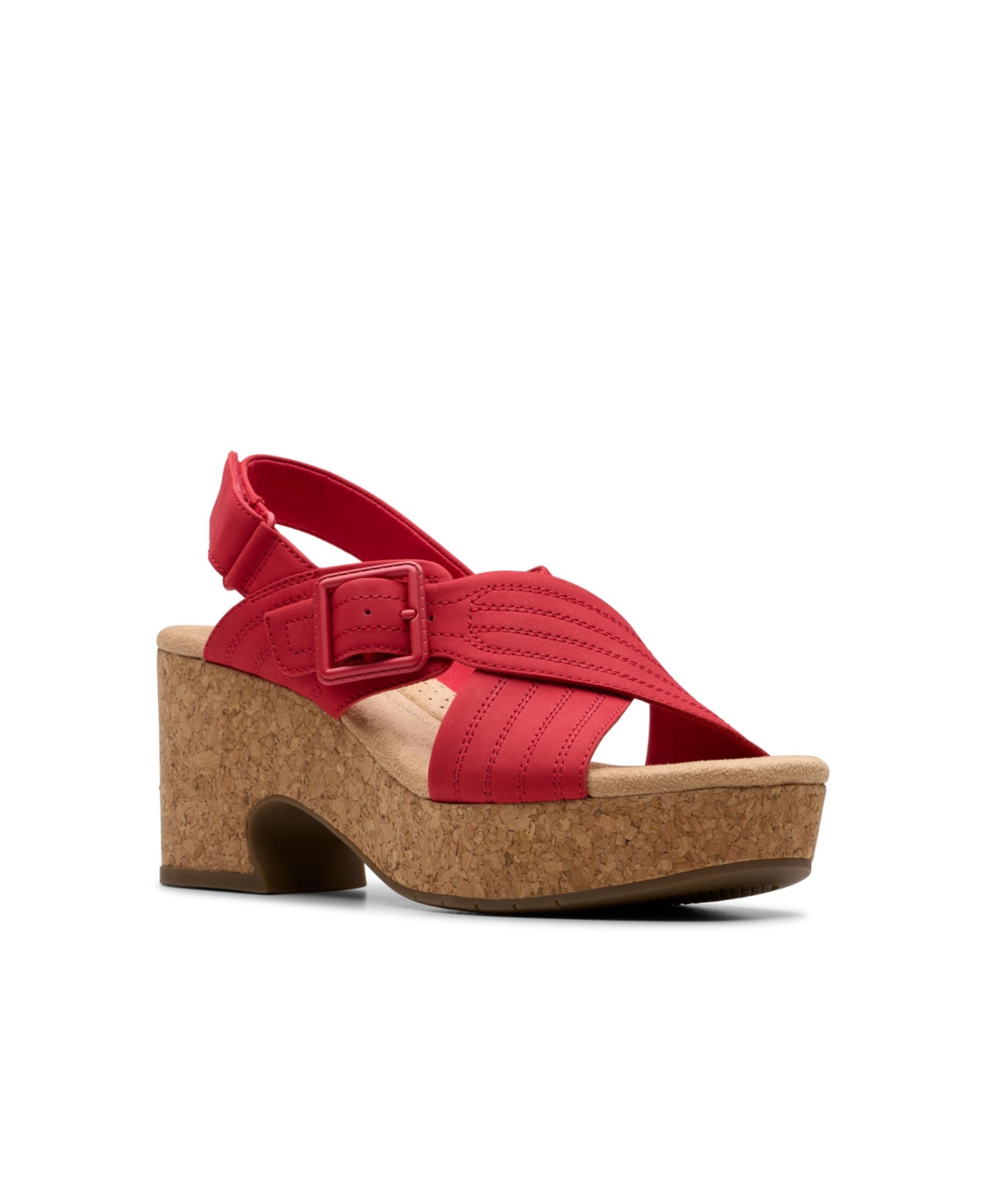 Clarks Collection Women's Nerisa West Wedge Sandals In Cherry Nubuck