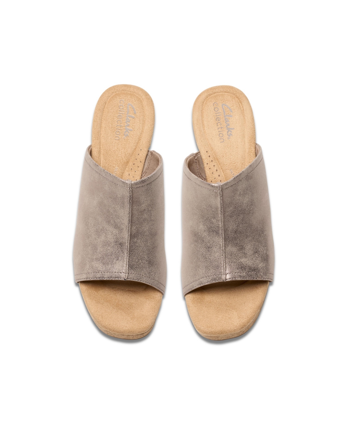 Clarks Collection Women's Nerisa Vine Wedge Sandals In Taupe Metallic