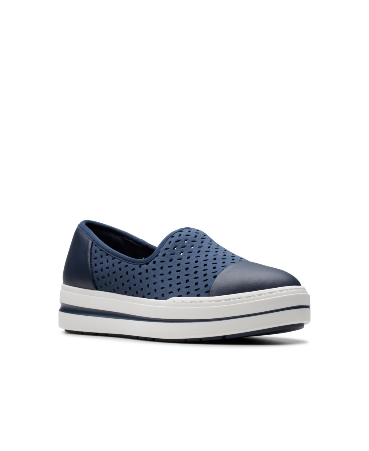 Clarks Cloudsteppers Women's Audreigh Star Slip-on Shoes In Navy Textile
