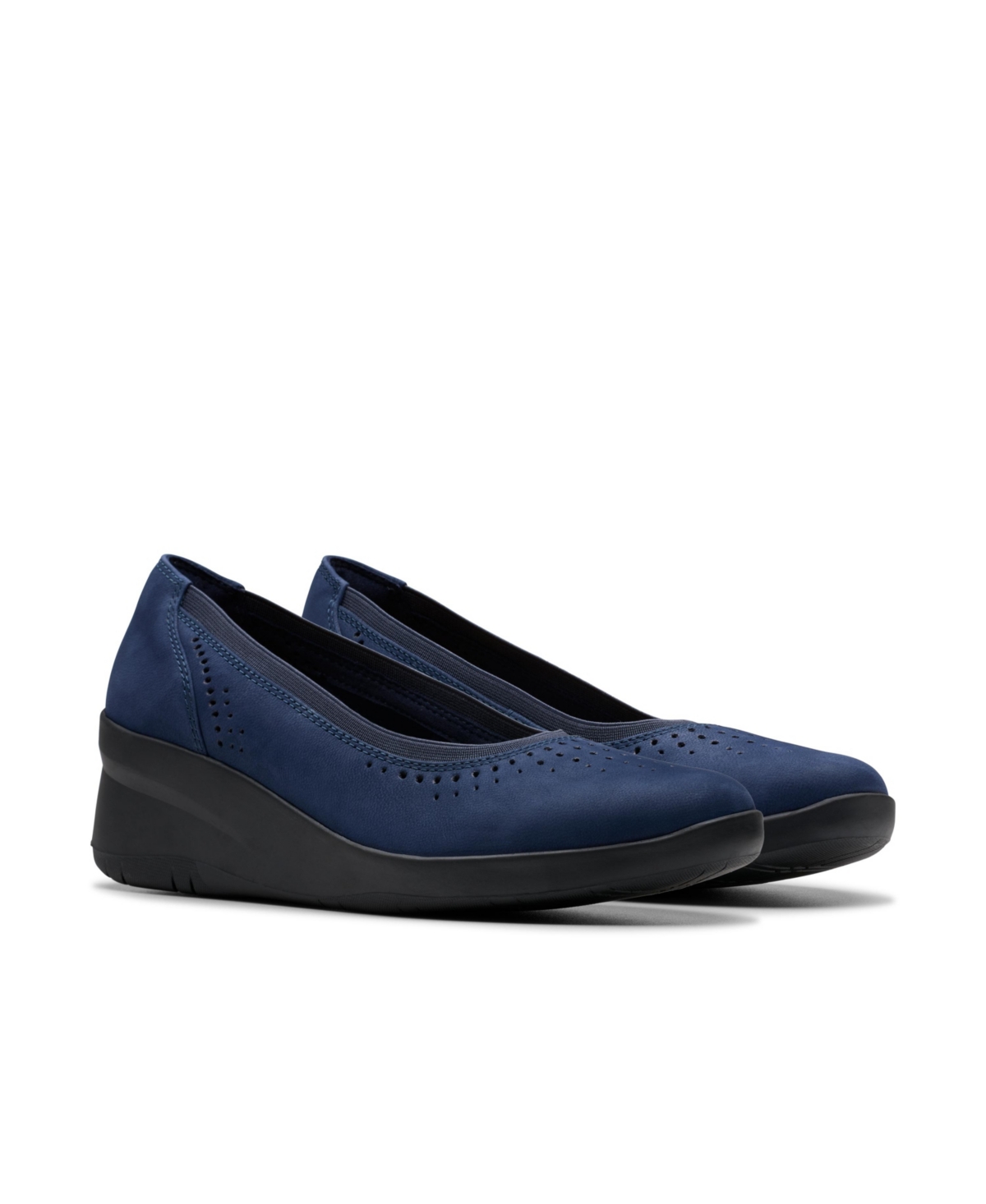 Clarks Collection Women's Suttyn Kaylie Slip-on Shoes In Navy Nubuck