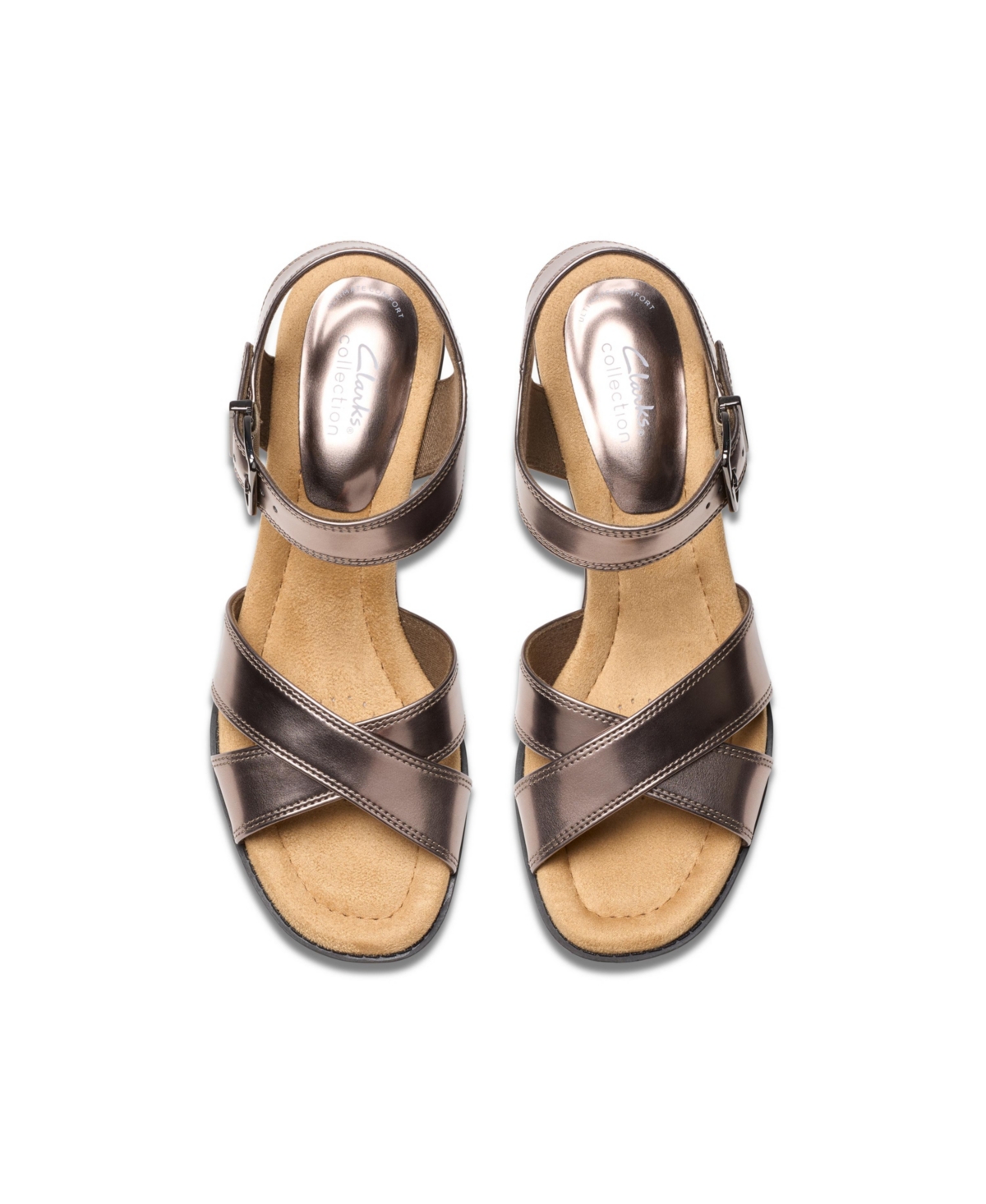 Clarks Collection Women's Emmalae Iris Wedge Sandals In Gun Metal