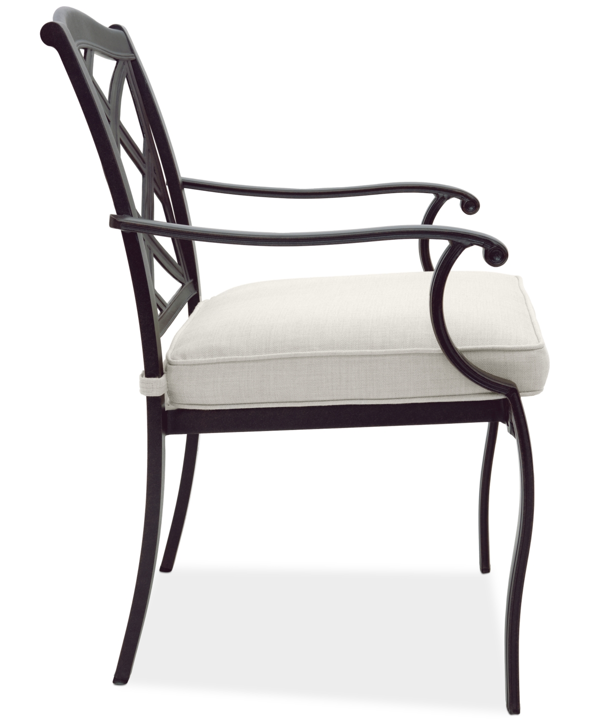 Agio Wythburn Mix And Match Lattice Outdoor Dining Chair In Pearl White,bronze Finish