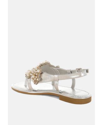 Womens Opazie Metallic Pearl Embellished Flats