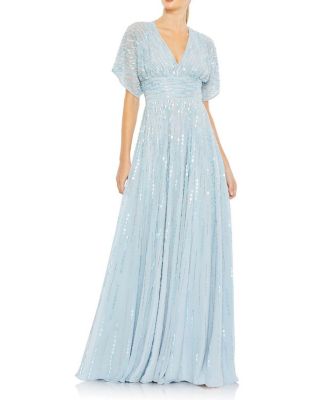 Women's Embellished V Neck Evening Gown