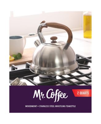 Woodmont 2-Quart Stainless Steel Tea Kettle w/ Wood Handle