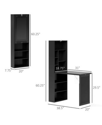 Convertible Desk with board & Shelf Multi-Function Table,