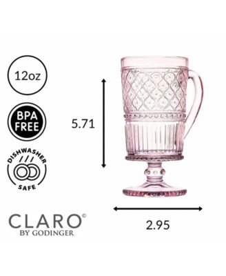 Claro Footed Mug, Set of 4