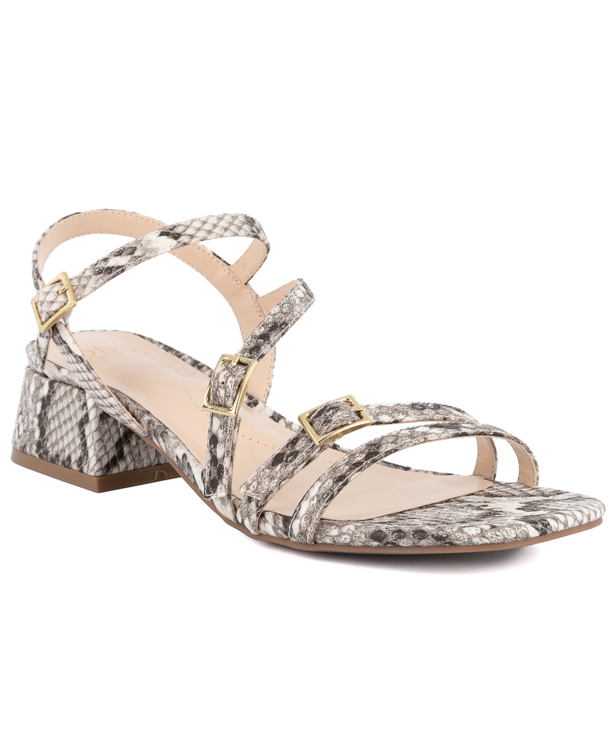Jones New York Women's Unasyn Block Heel Strappy Dress Sandals In Snake