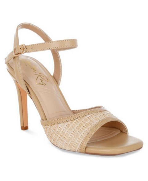 Женские туфли London Rag Vilasta Raffia Square Toe Stiletto Heels, цвет: Бежевый