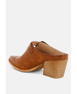 Holler Carved Buckle Statement Mules