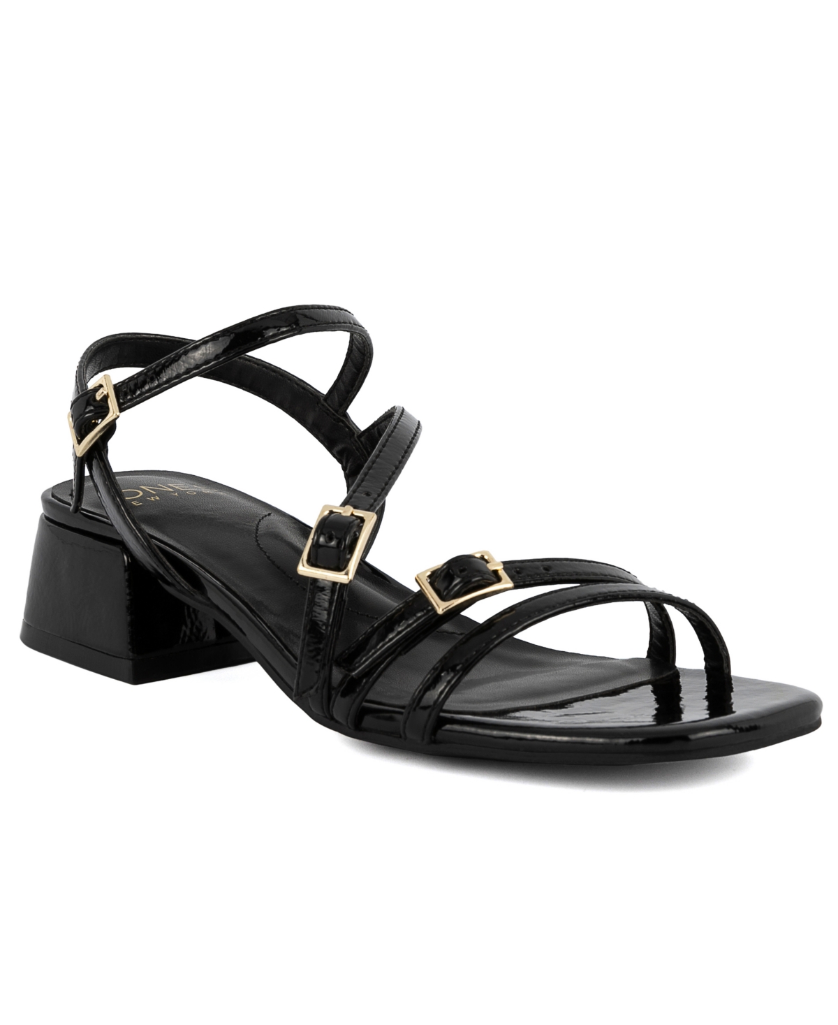 Jones New York Women's Unasyn Block Heel Strappy Dress Sandals In Black