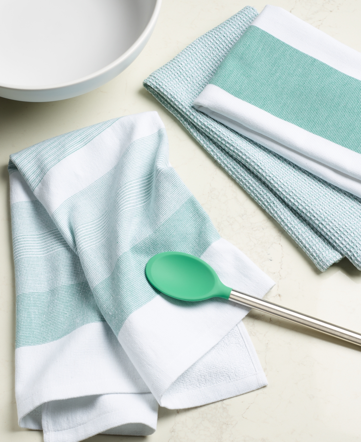 The Cellar 3 Pack Cotton Kitchen Towels, Exclusively At Macy's In Green