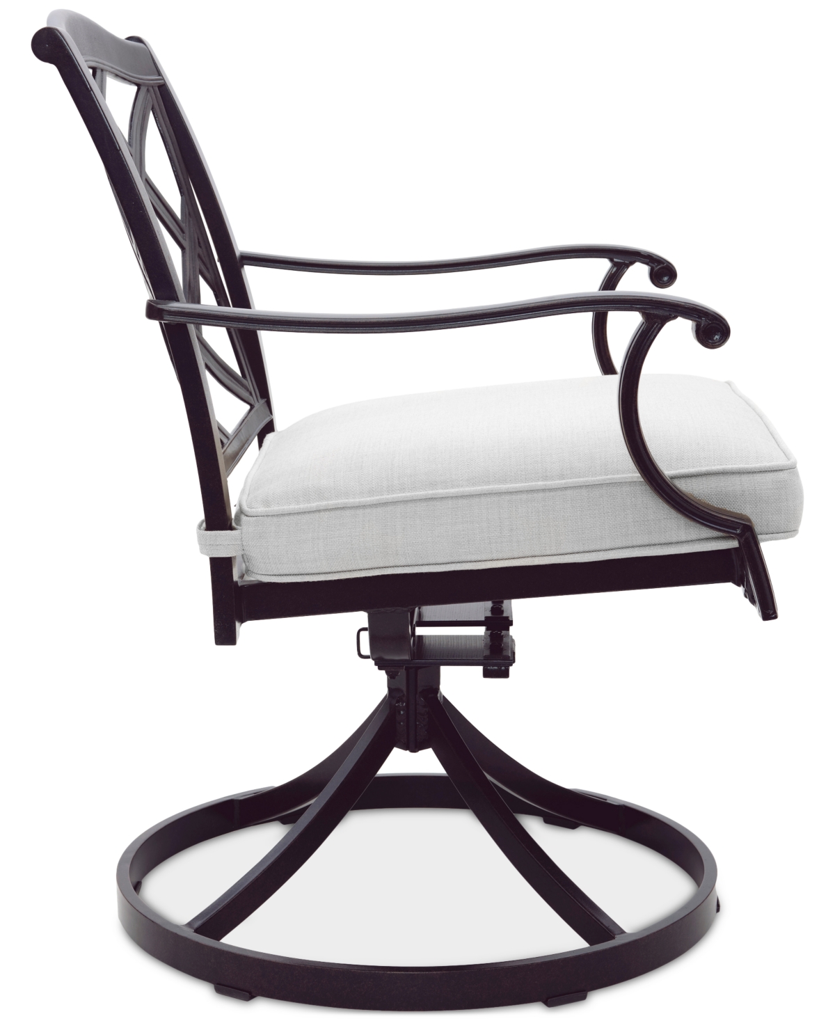 Agio Wythburn Mix And Match Lattice Outdoor Swivel Chair In Pearl White,bronze Finish