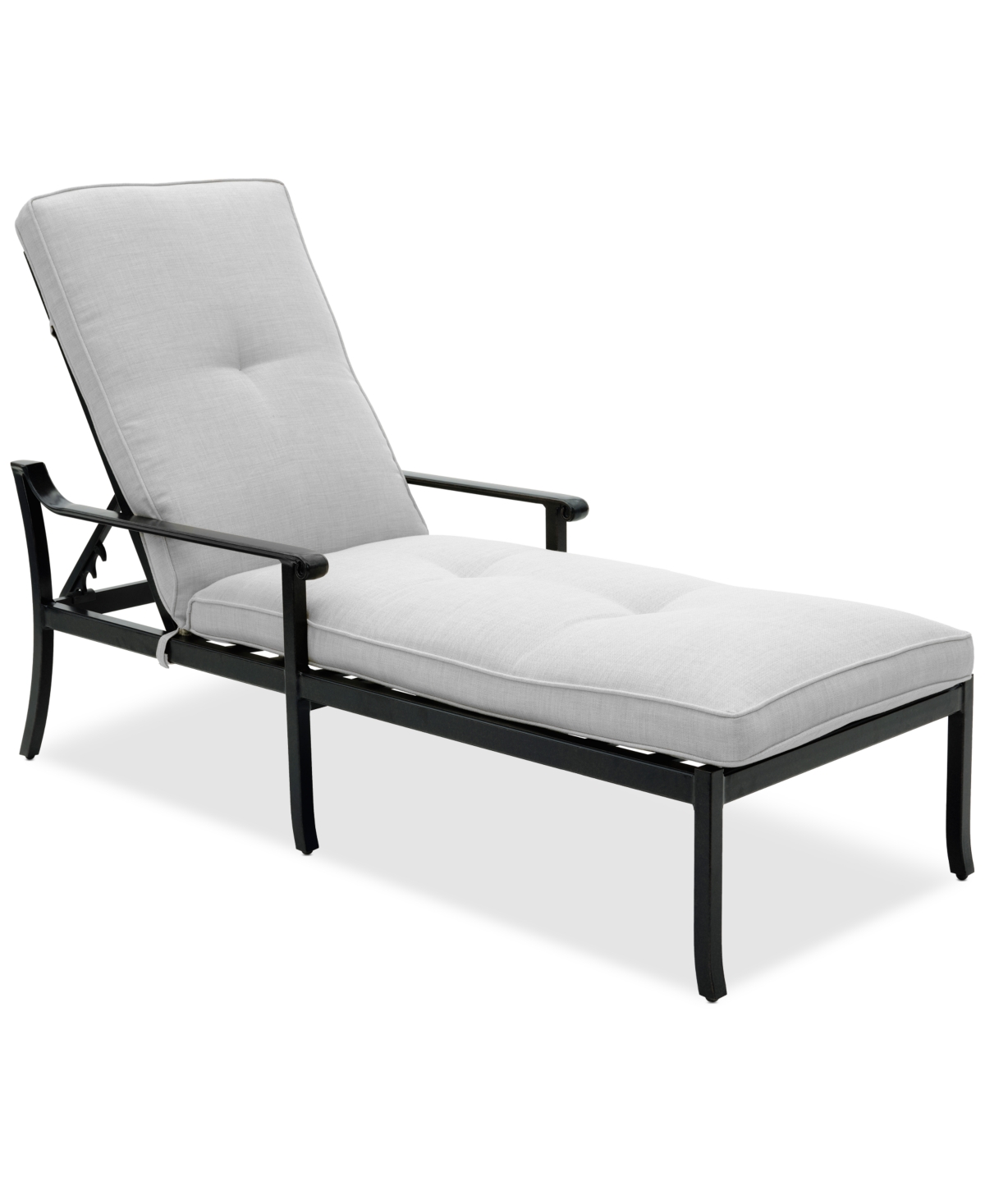Agio Wythburn Mix And Match Scroll Outdoor Chaise Lounge In Pearl White,bronze Finish