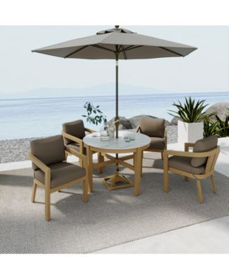 Reid Outdoor 5pc Set (Round Dining Table & 4 Dining Chairs), Created for Macy's