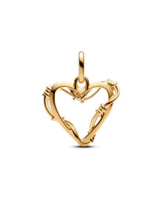 14K Gold Plated Wire Heart Dangle Charms