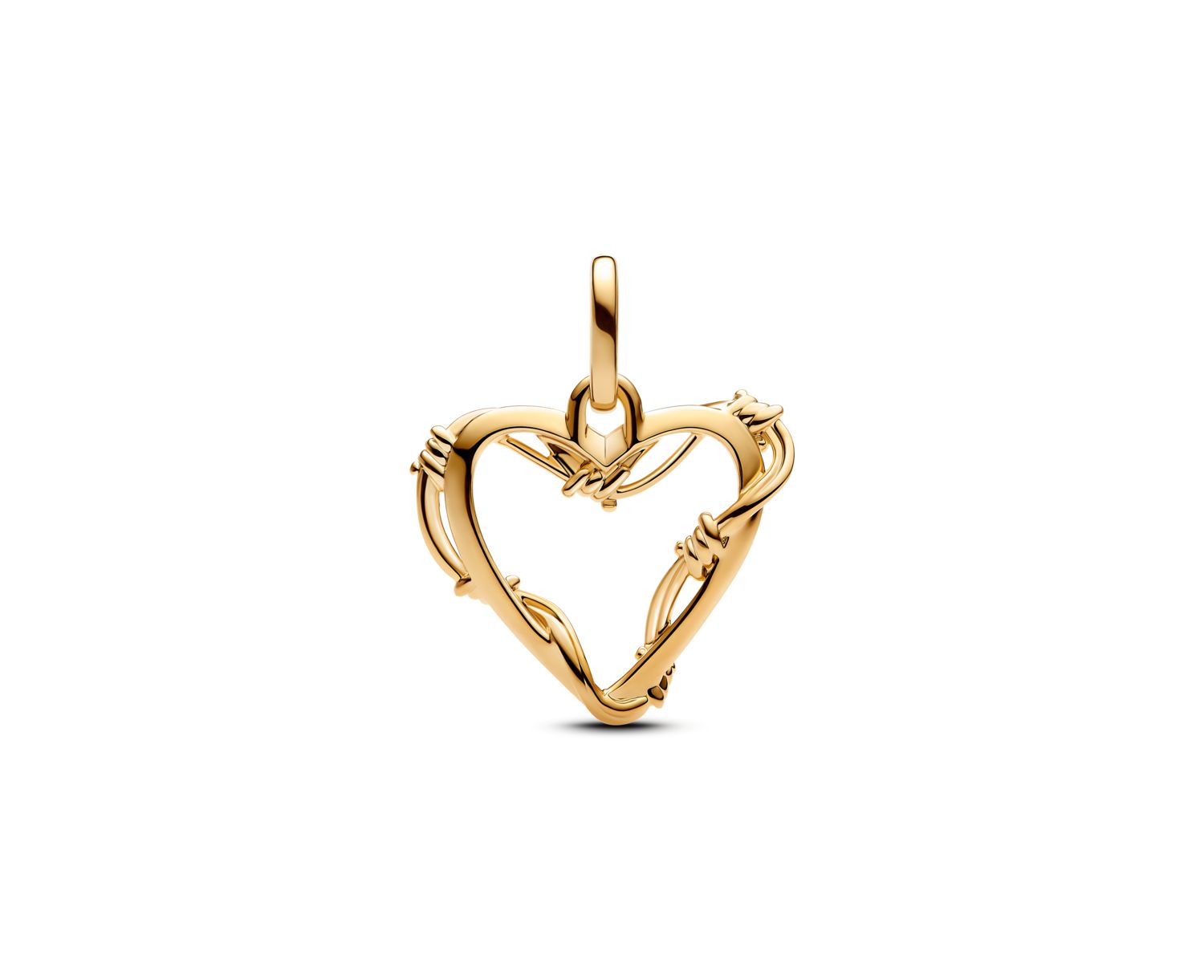 14K Gold Plated Wire Heart Dangle Charms