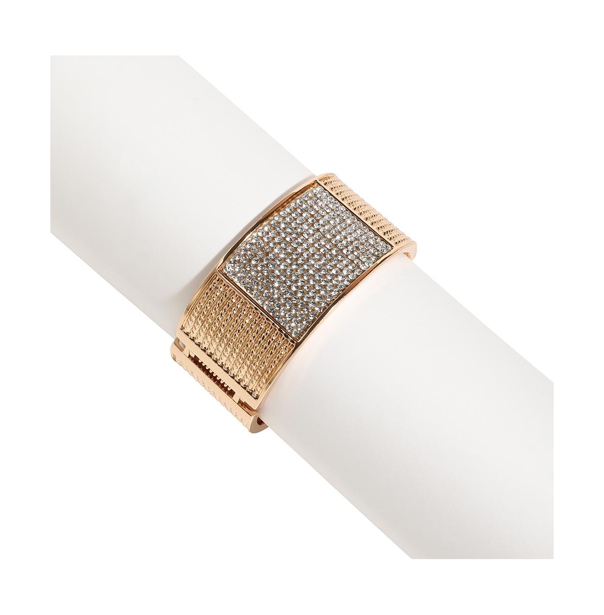 Sohi Embellished Cluster Cuff Bracelet In Silver