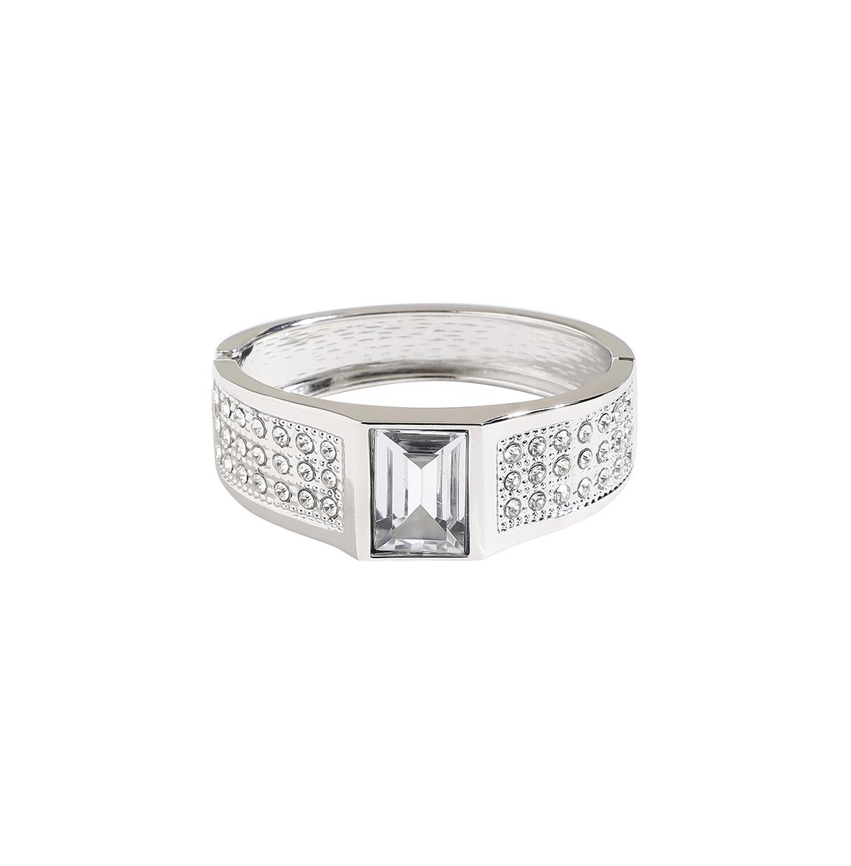 Shop Sohi Maxi Crystal Bracelet In Silver