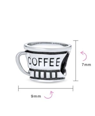 Latte Coffee Charm Bead Student Sterling Silver European Bracelet