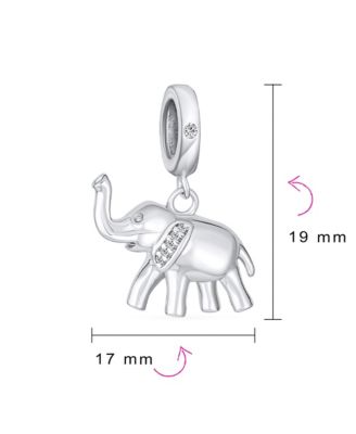 Trunk Up Elephant Dangle Charm Bead Sterling Silver European Bracelet