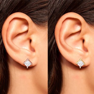 Square-Cut Crystal Stud Earrings Set