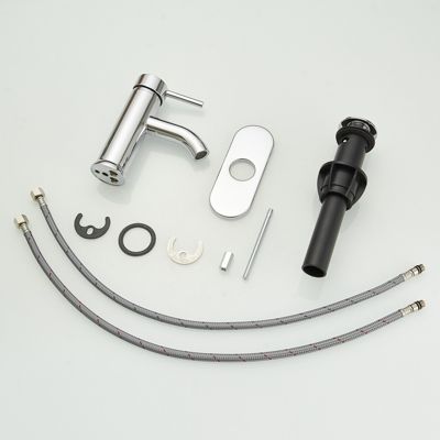 8-inch Single Hole Single-Handle Bathroom Faucet With Pop Up Drain in Polished Chrome