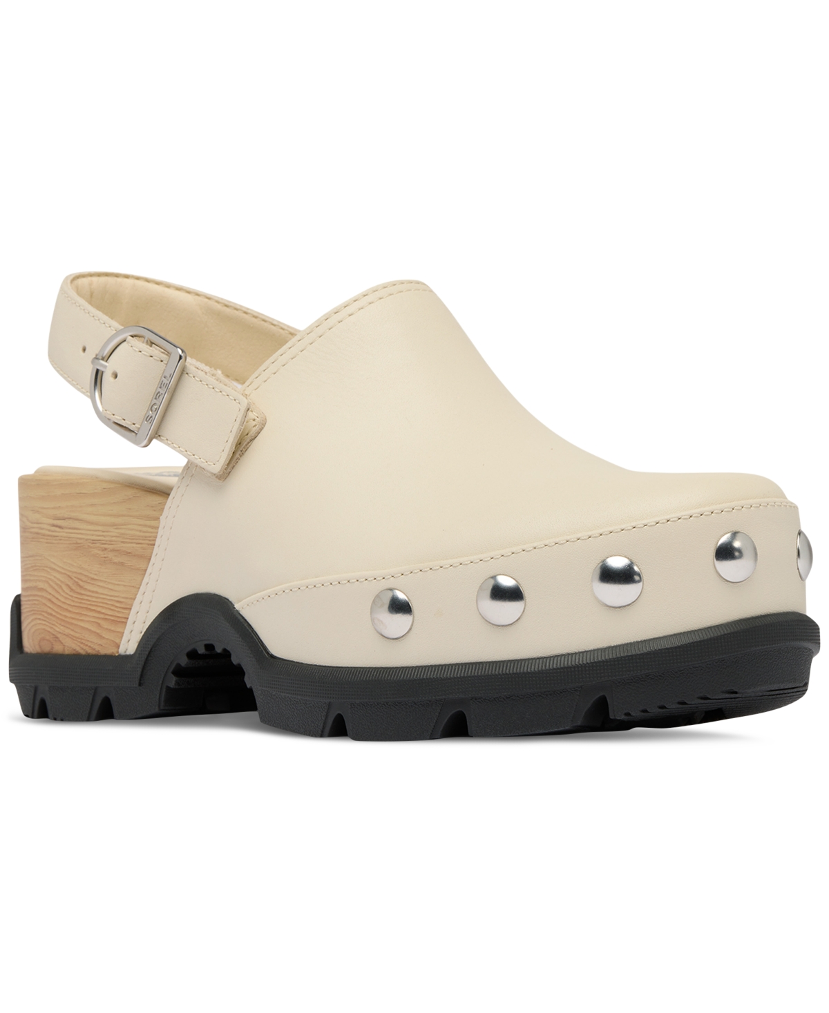 Sorel Women's Roamn Studded Clogs In Chalk,black