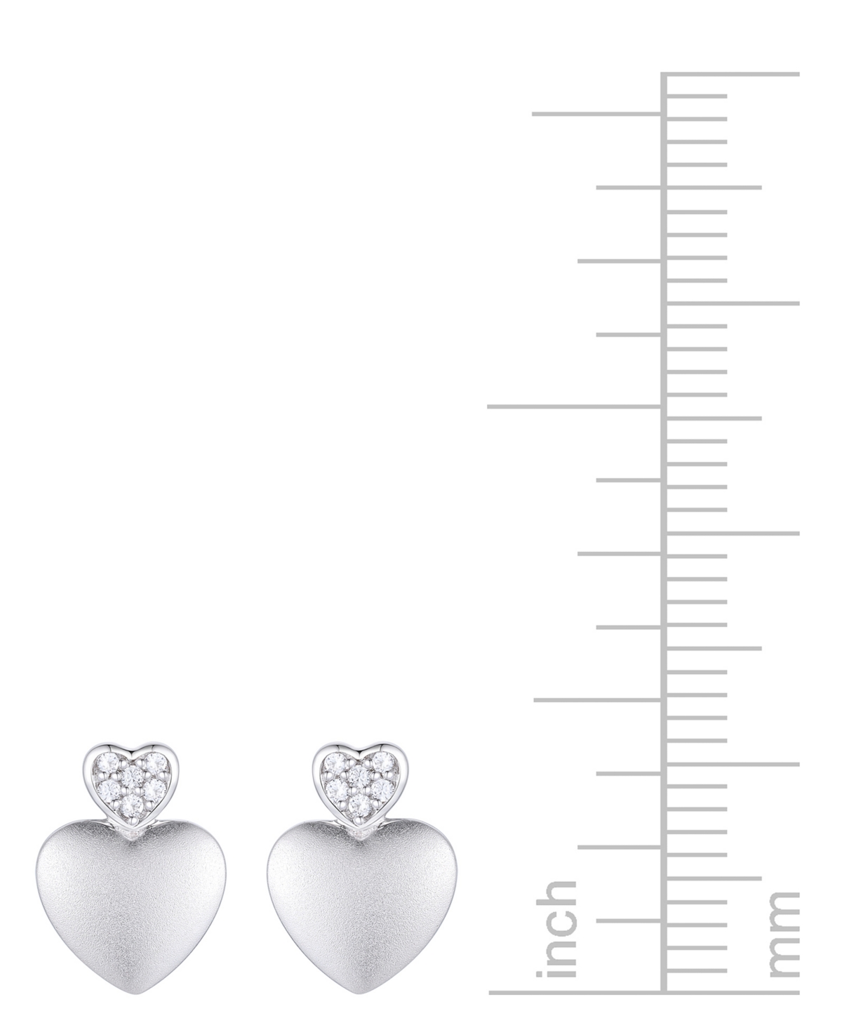 Macy's 2-pc. Set Diamond Double Heart Pendant Necklace & Matching Stud Earrings (1/10 Ct. T.w.) In Sterling In Sterling Silver