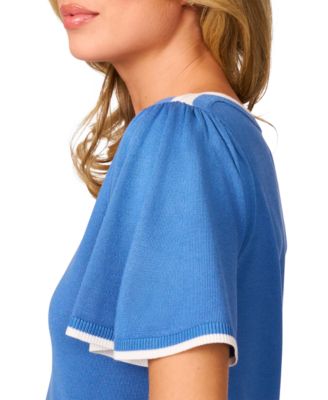 Women's Boat-Neck Flutter-Sleeve Sweater