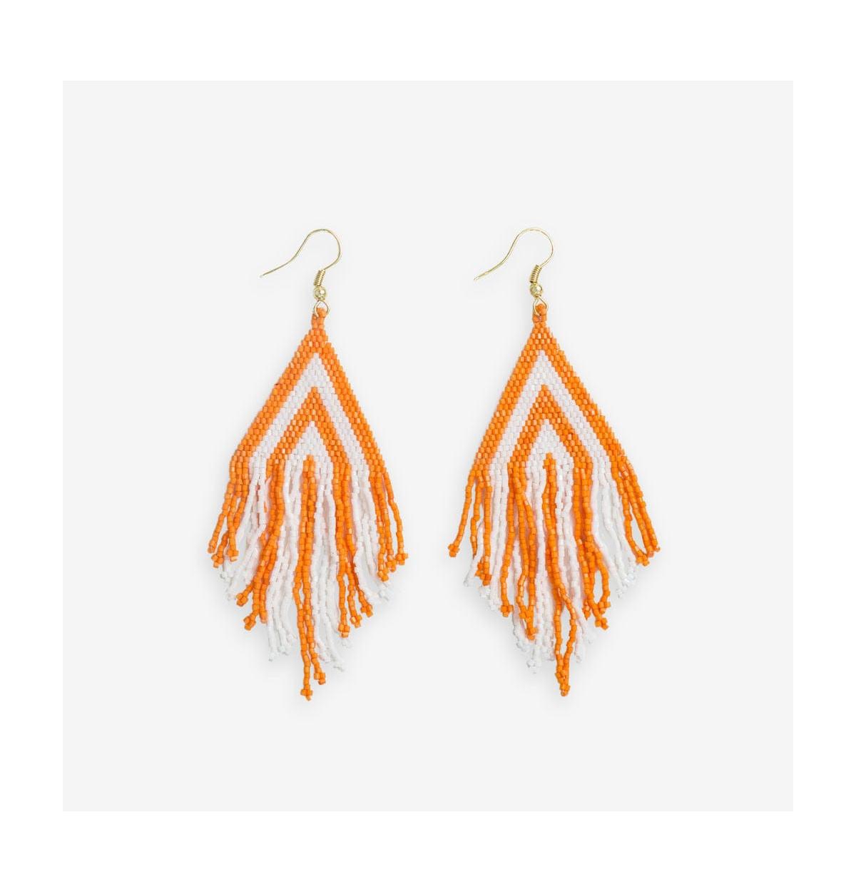 Haley Game Day Beaded Fringe Earrings - Green  yellow
