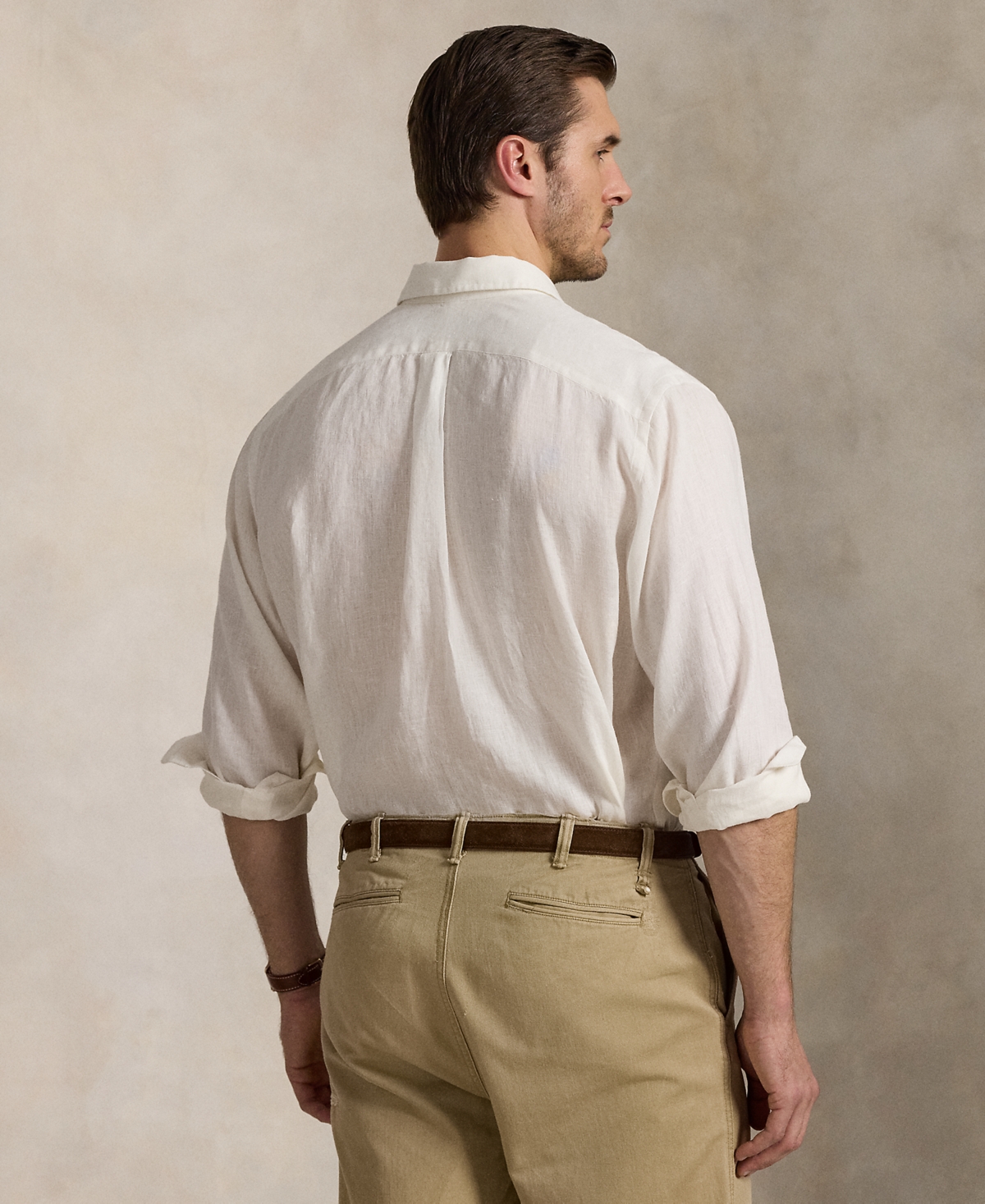 POLO RALPH LAUREN MEN'S BIG & TALL LINEN SHIRT 