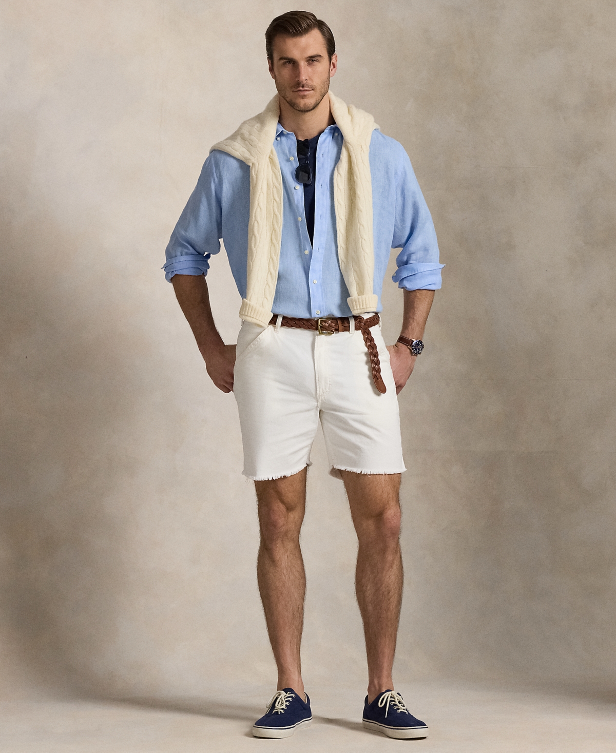 Polo Ralph Lauren Men's Big & Tall Linen Shirt In Blue