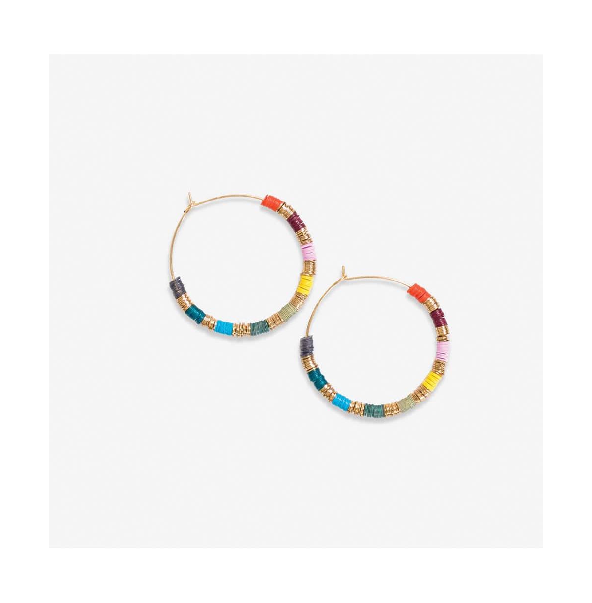 Jennifer Colorblock Small Sequin Hoop Earrings - Black