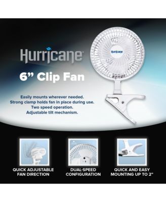 Classic 6 Inch 2 Speed Desk Table Mini Clip On Fan, White (2 Pack