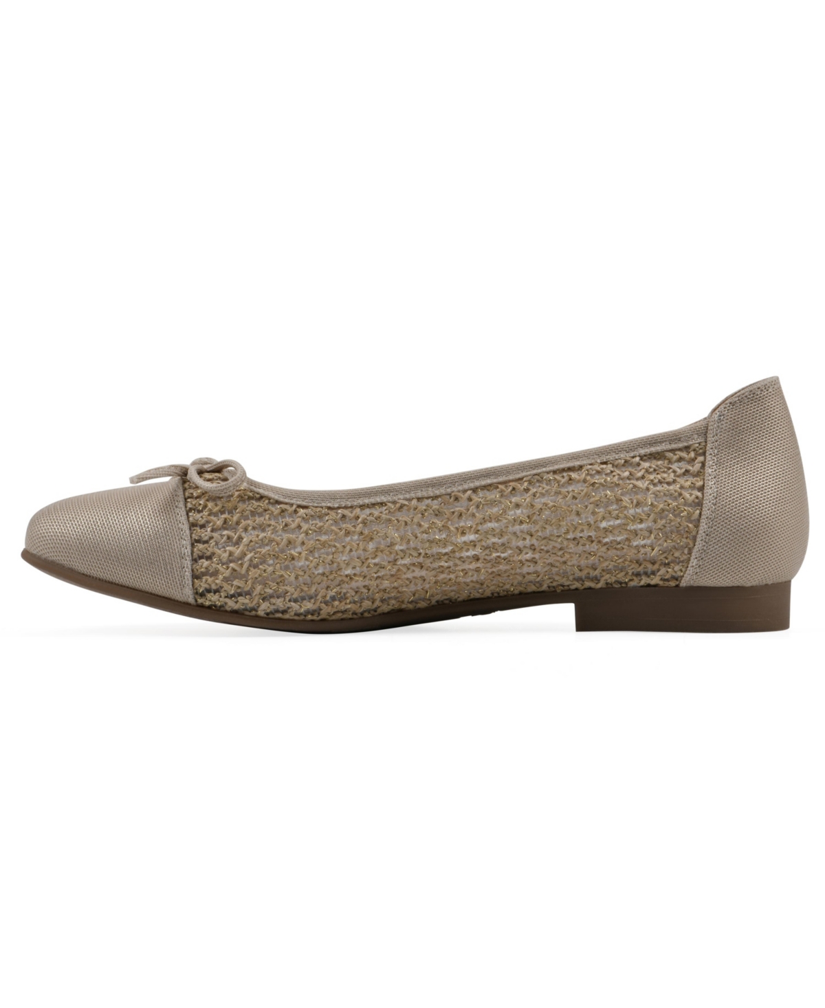 Shop White Mountain Women's Boco Round Toe Ballet Flats In Natural Metallic Multi