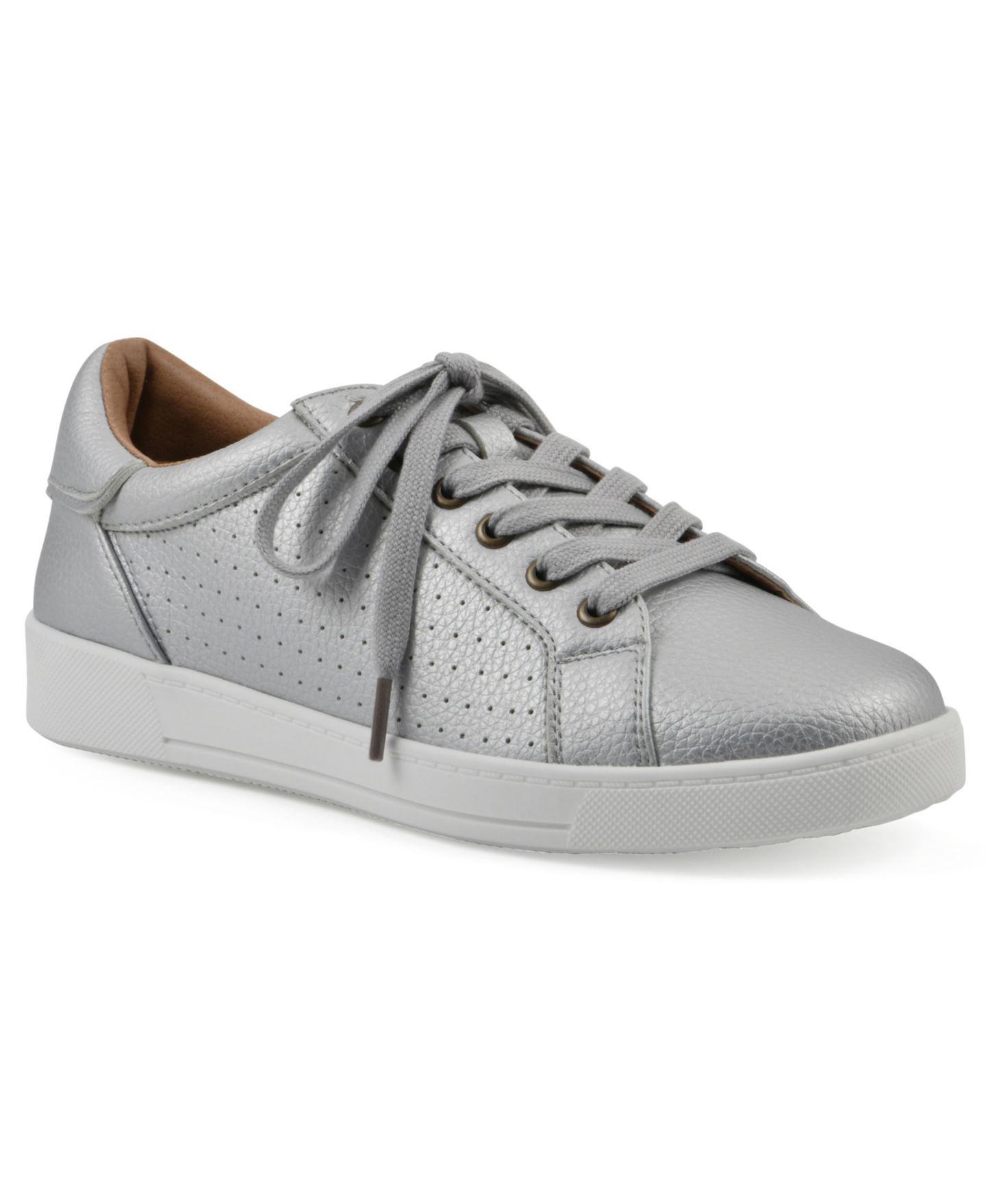 Женские кроссовки White Mountain Uniform Lace-Up, цвет: Серебряный гладкий — фото 1