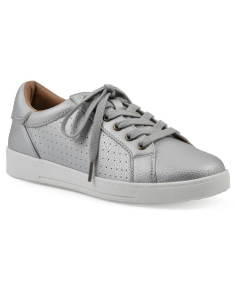 Женские кроссовки White Mountain Uniform Lace-Up, цвет: Серебряный гладкий