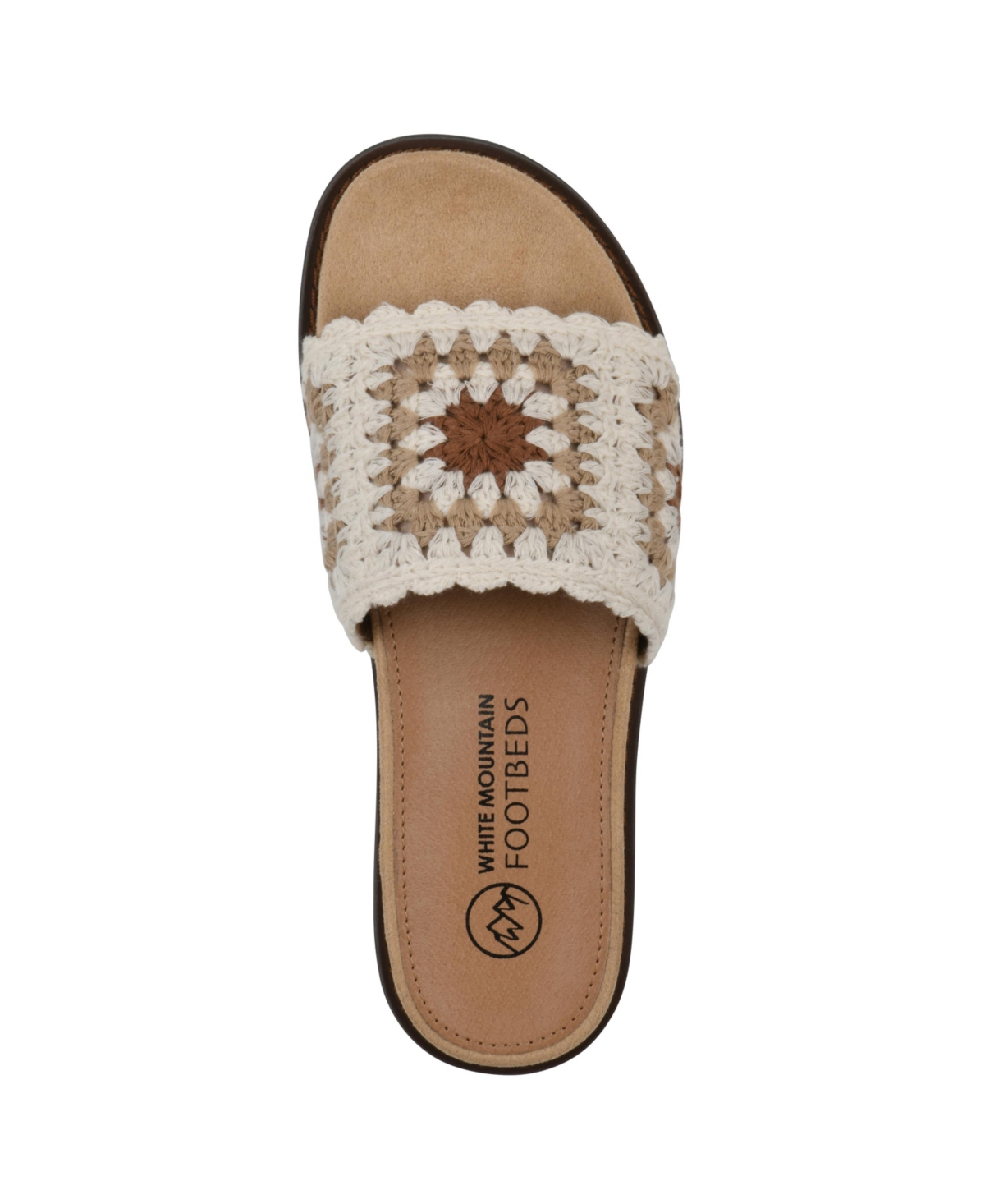 White Mountain Women's Maxim Round Toe Flat Sandals In Cream Multi Fabric