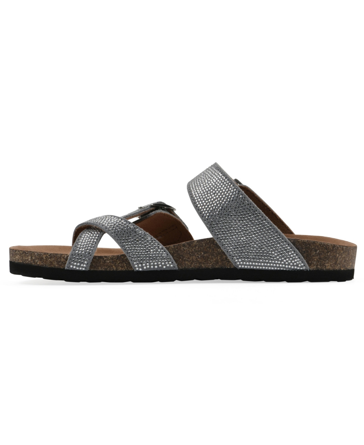 White Mountain Women's Grays Round Toe Flat Sandals In Blue Raspberry Suede