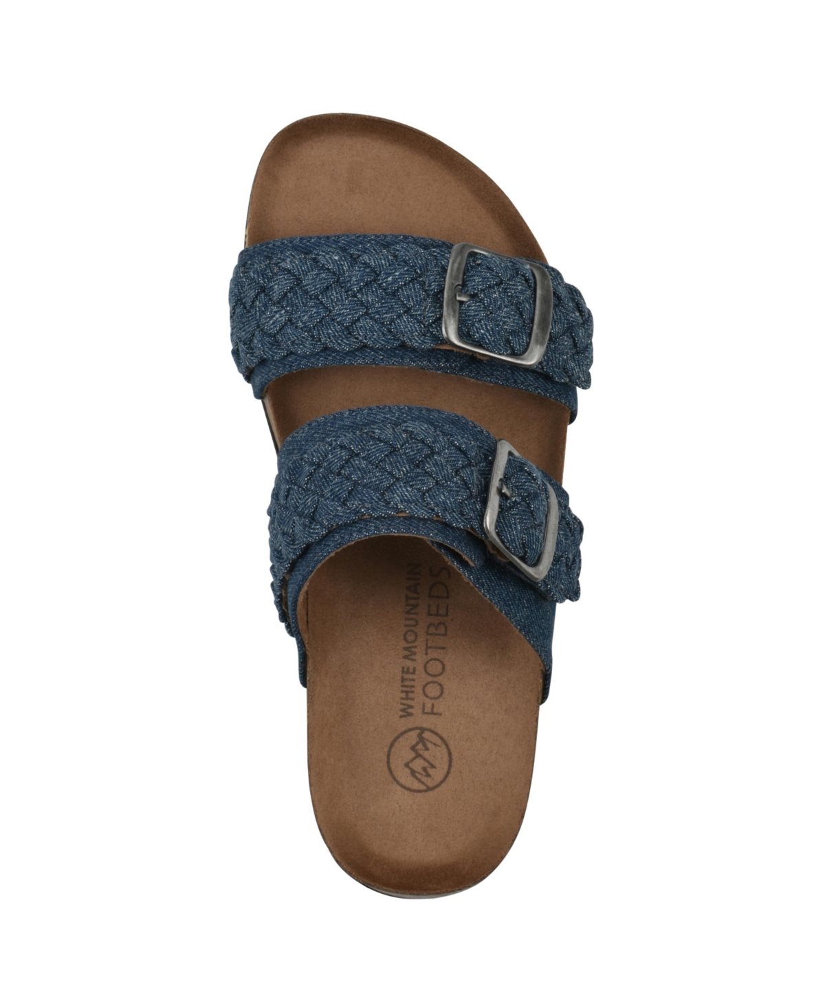 White Mountain Women's Hey Hey Round Toe Flat Sandals In Dark Blue Fabric