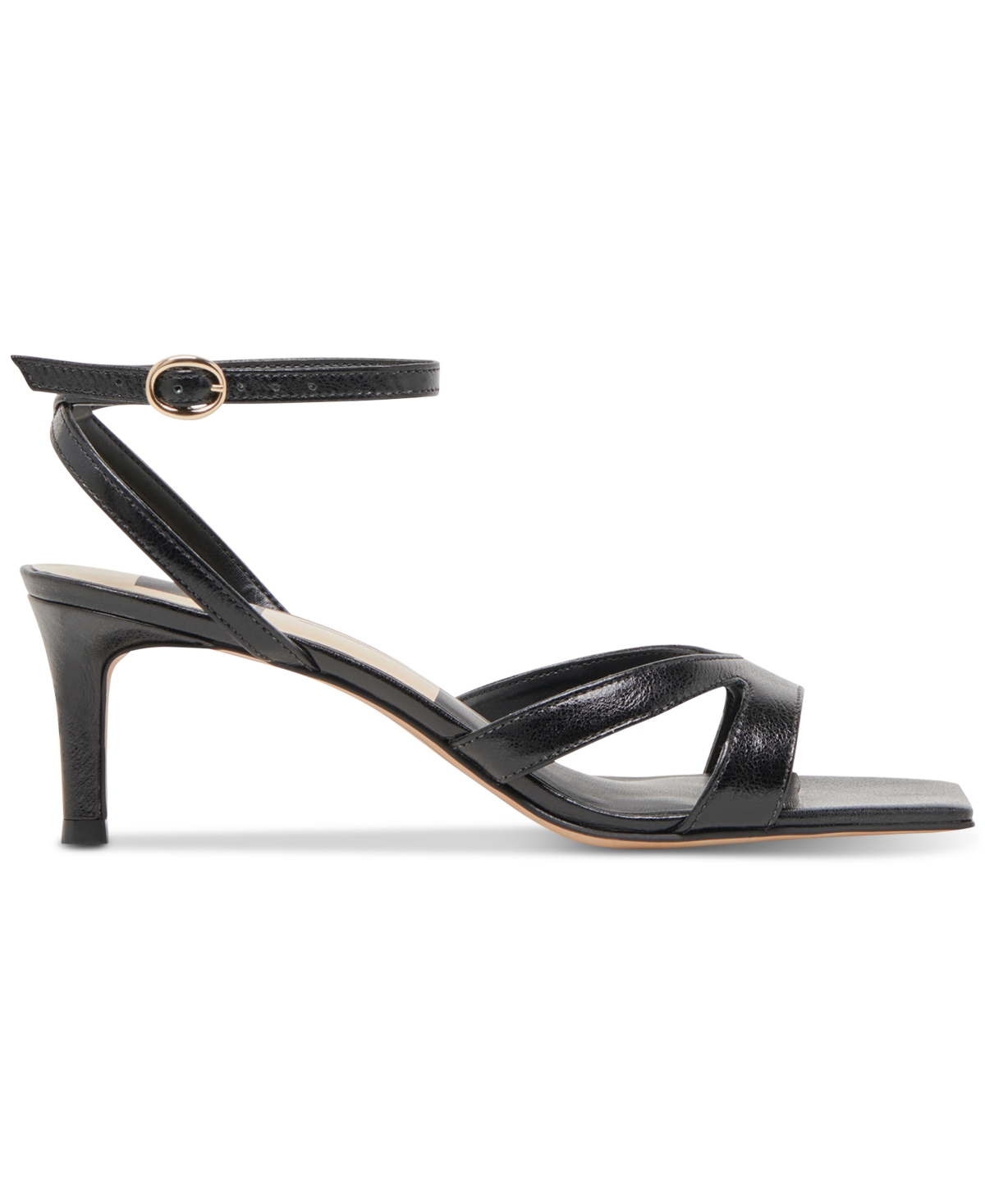 Dolce Vita Becki Wide Heels Midnight Crinkle Patent In Black